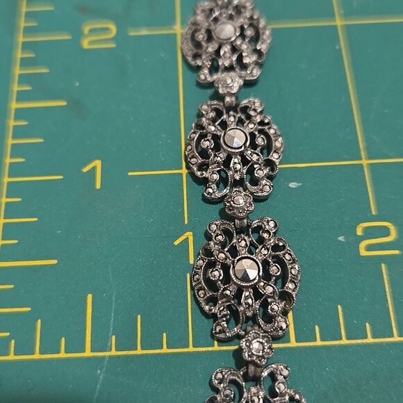 Art Deco Sterling Silver German Bracelet With Matching Earrings - Picture 12 of 13